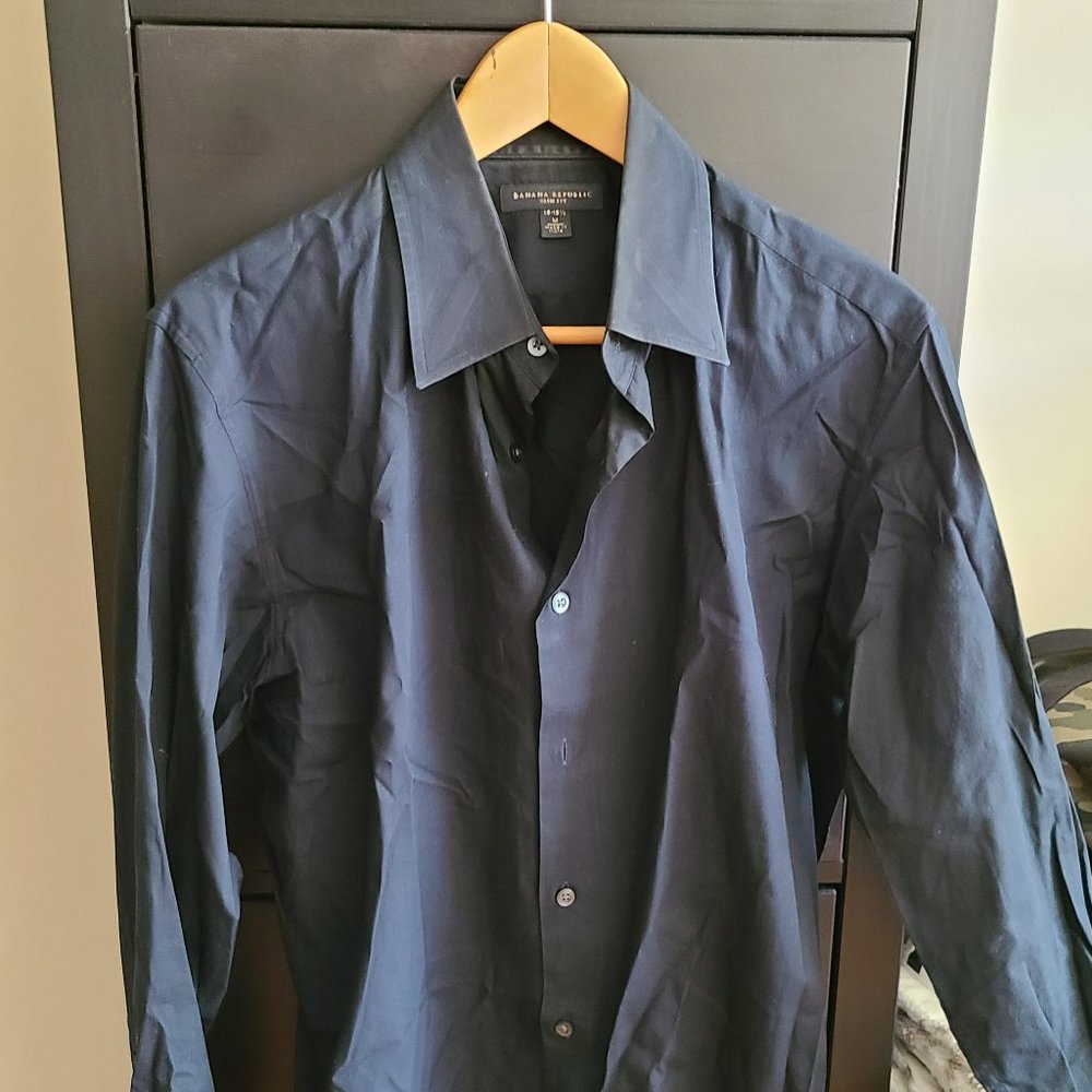 Banana Republic Black Slim Fit Dress Shirt – Medium